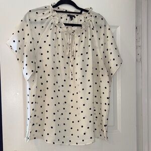Ann Taylor Black and White Polka Dot Blouse